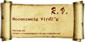 Rozenzweig Virág névjegykártya